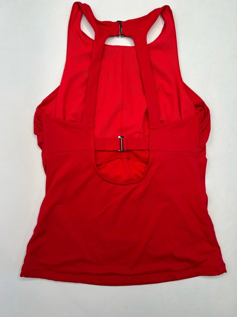 Athleta Maldives Bra Cup Tankini high neck 34D/DD cherry red - Picture 4 of 9